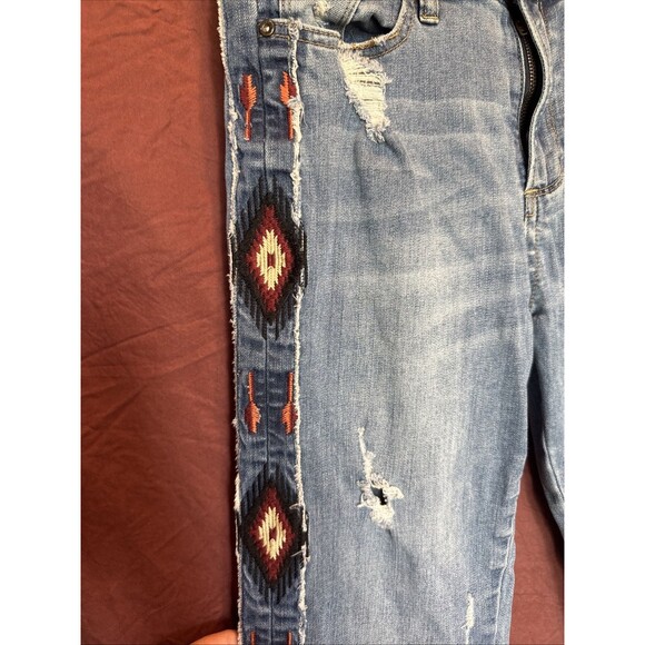 Grace in LA Jeans Size 28 Boho Western Ripped Straight Leg Distressed - Picture 4 of 11